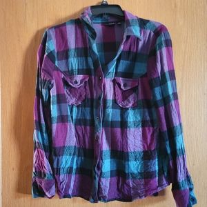 Purple and blue flannel shirt